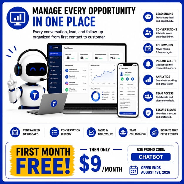 TAPNET AI Assistant manage every opportunity effortlessly